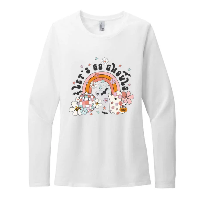 Lets Go Ghouls Halloween Ghost Womens CVC Long Sleeve Shirt