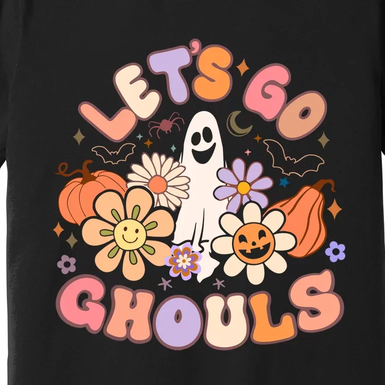 Lets Go Ghouls Halloween Ghost Outfit Costume Retro Groovy Premium T-Shirt