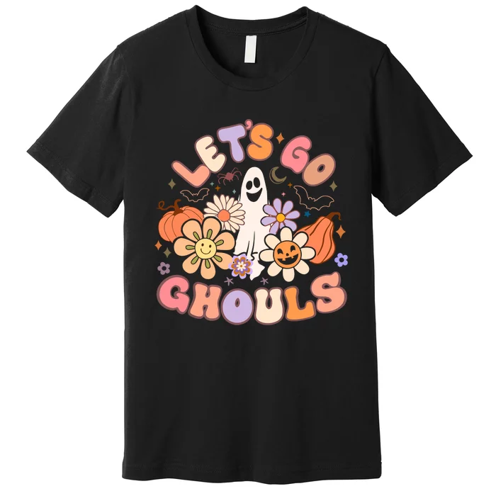 Lets Go Ghouls Halloween Ghost Outfit Costume Retro Groovy Premium T-Shirt