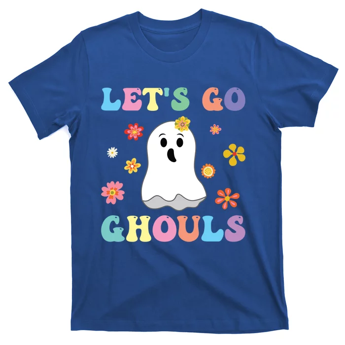 Lets Go Ghouls Fall Vibes Leopard Retro Pumpkin Fall Gift T-Shirt