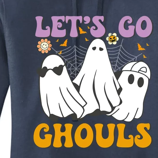 Lets Go Ghouls Halloween Cute Ghosts Spooky Season Gift Women's Pullover Hoodie