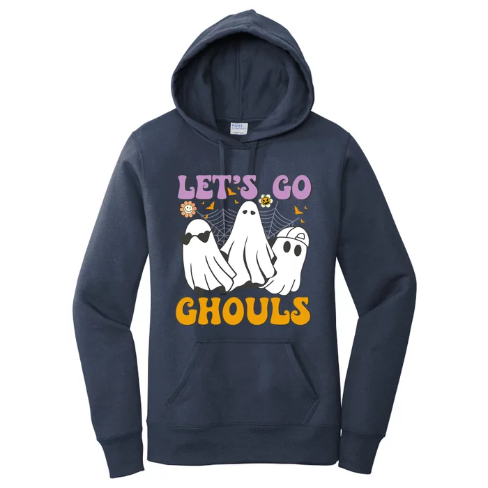 Lets Go Ghouls Halloween Cute Ghosts Spooky Season Gift Women's Pullover Hoodie