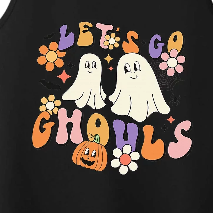 Lets Go Ghouls Funny Ghost Halloween Matching Performance Tank