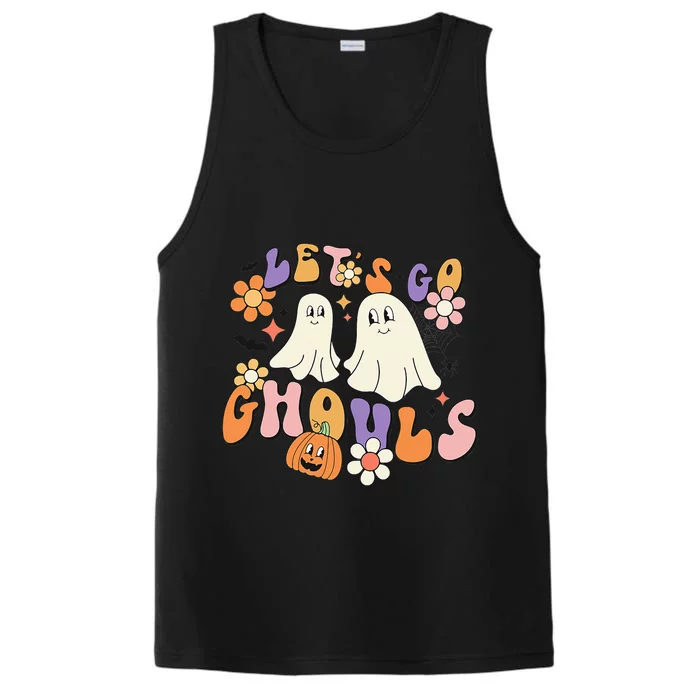 Lets Go Ghouls Funny Ghost Halloween Matching Performance Tank