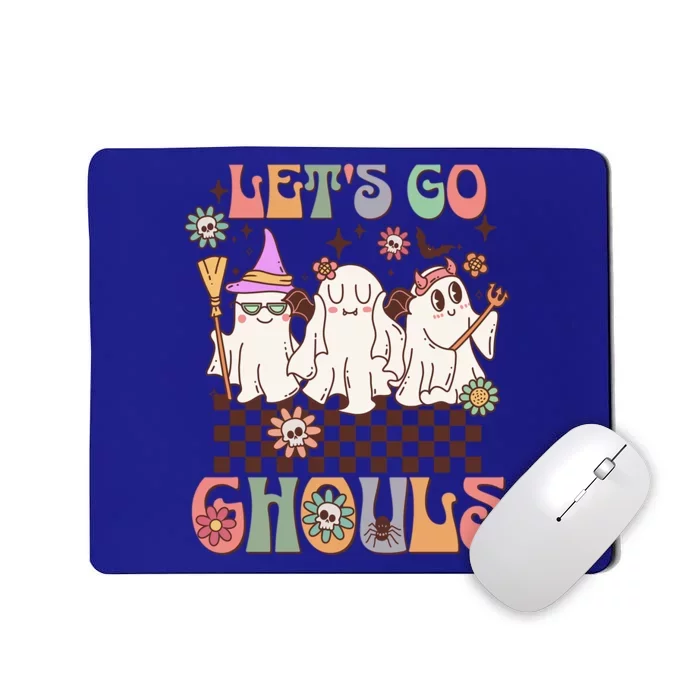 Lets Go Ghouls Halloween Ghost Costume Retro Groovy Great Gift Mousepad