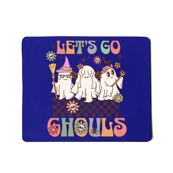 Lets Go Ghouls Halloween Ghost Costume Retro Groovy Great Gift Mousepad