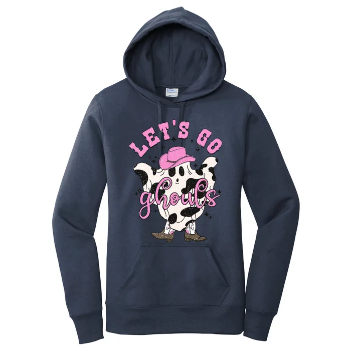 Lets Go Ghouls Cow Ghost Western Halloween Cute Gift Women's Pullover Hoodie