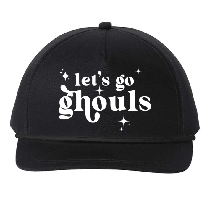 Lets Go Ghouls Halloween Graphic Design Gift Snapback Five-Panel Rope Hat