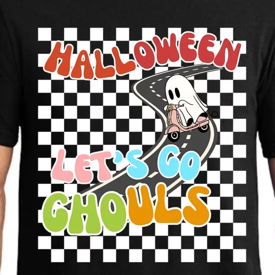 Lets Go Ghouls Halloween Haunted Night Squad Funny Gift Pajama Set