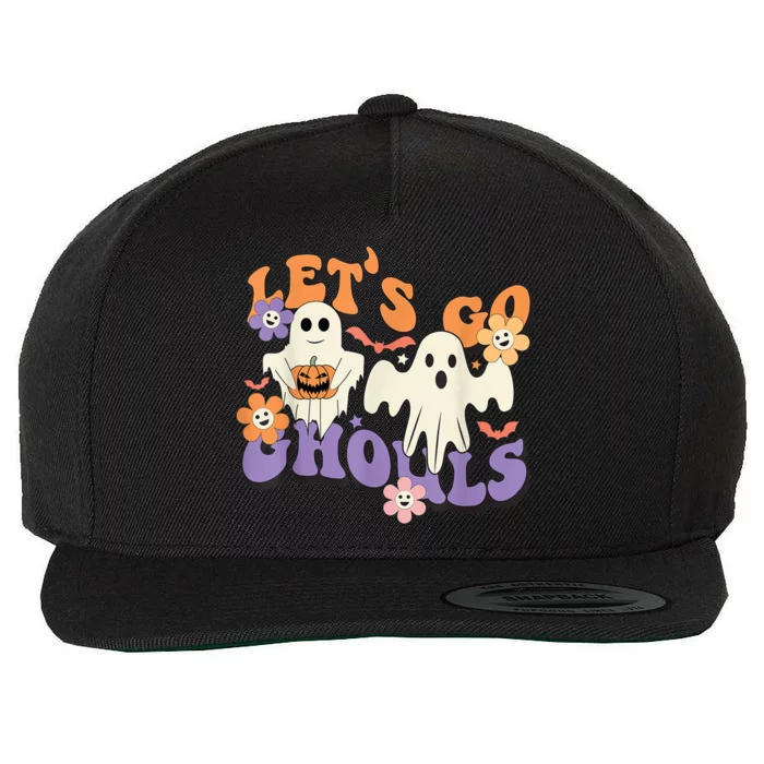 Lets Go Ghouls Ghost Funny Halloween Costume Wool Snapback Cap