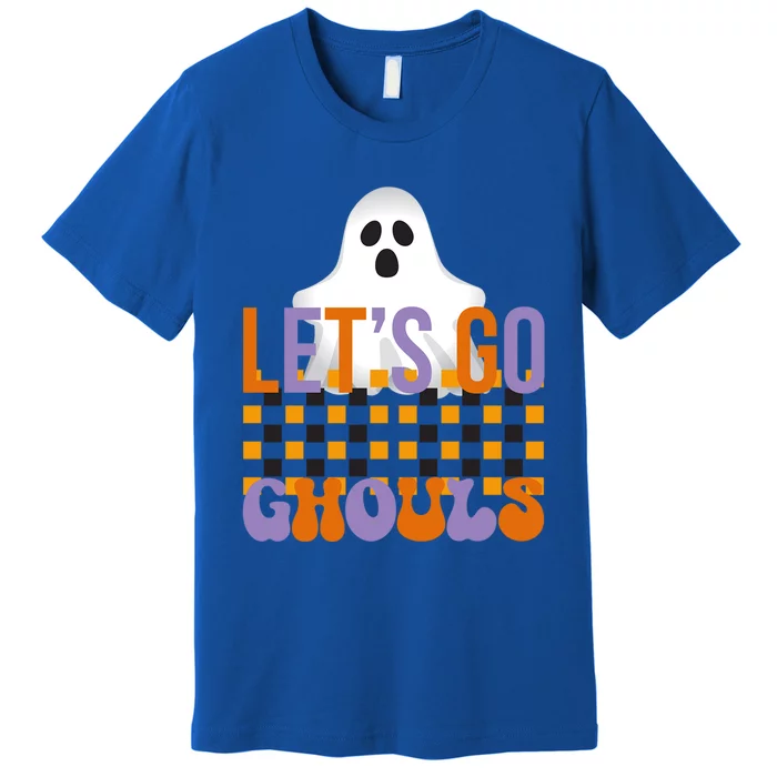 Lets Go Ghouls Outfit Costume Retro Groovy Halloween Ghost Great Gift Premium T-Shirt