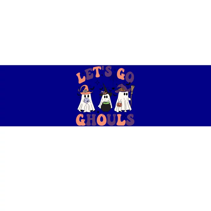 Lets Go Ghouls Funny Groovy Halloween Ghost Gift Bumper Sticker