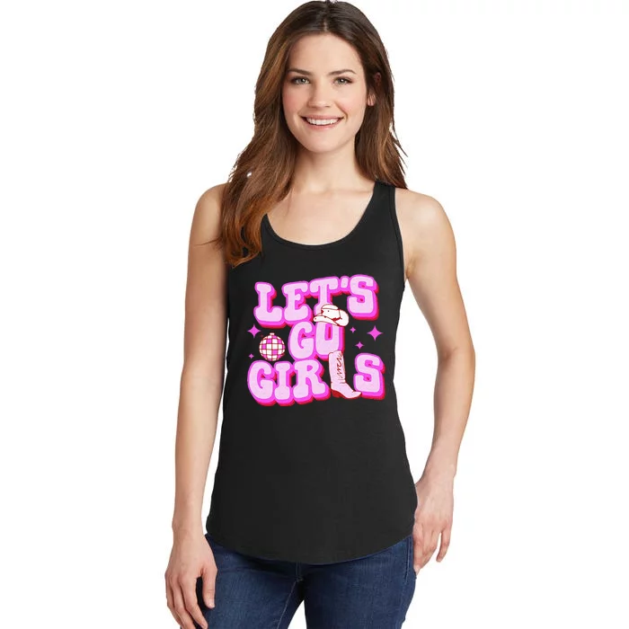 Lets Go Girls Cowgirl Boot Country Western Southern Cowgirl Ladies Essential Tank