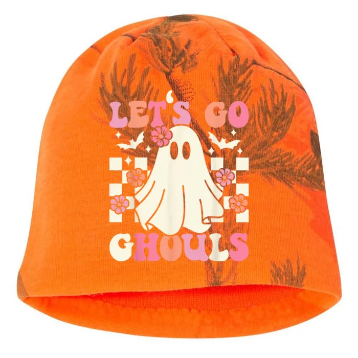 Lets Go Ghouls Halloween Ghost Costume Retro Groovy Kati - Camo Knit Beanie