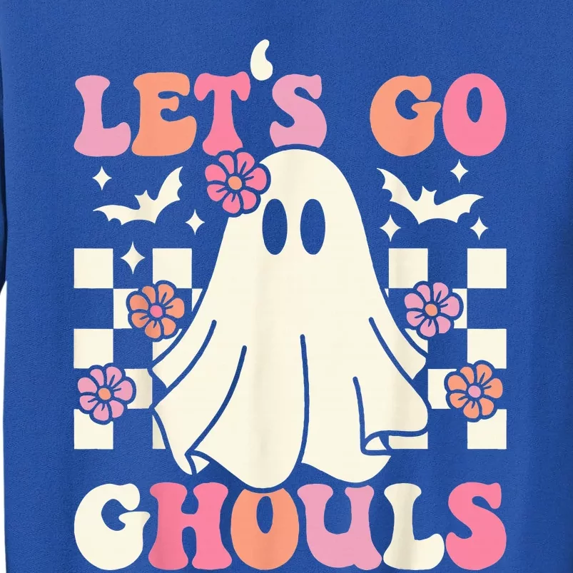 Lets Go Ghouls Halloween Ghost Costume Retro Groovy Sweatshirt