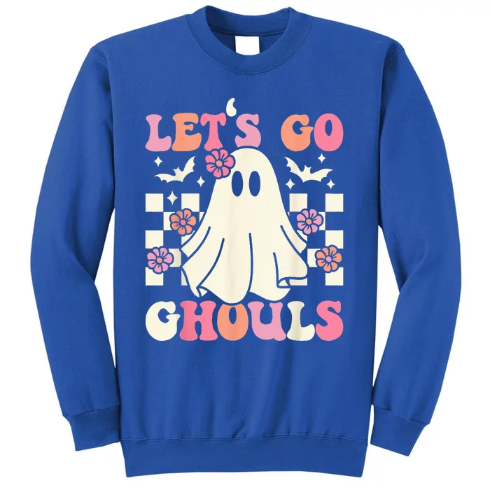 Lets Go Ghouls Halloween Ghost Costume Retro Groovy Sweatshirt