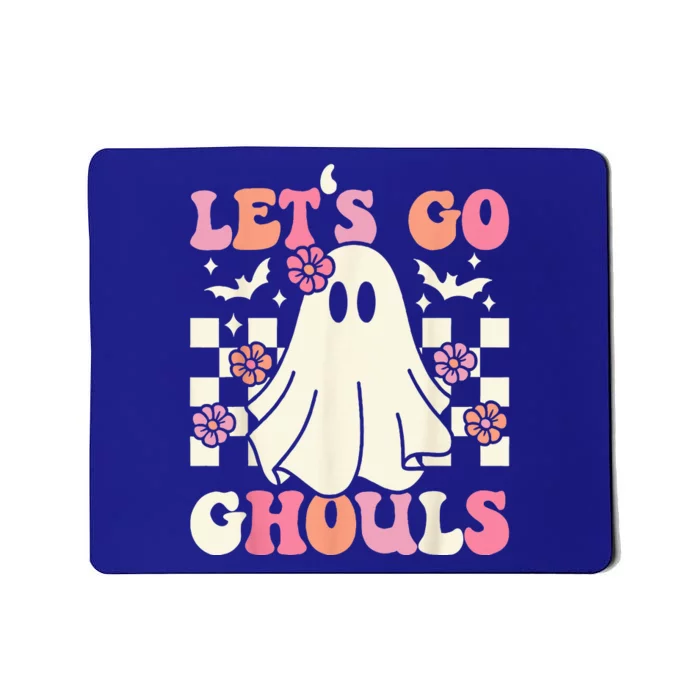 Lets Go Ghouls Halloween Ghost Costume Retro Groovy Mousepad