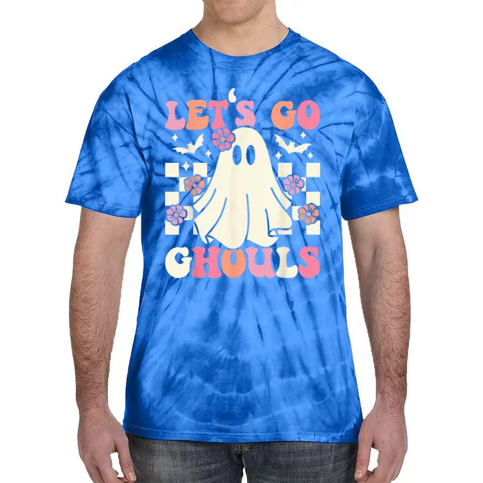 Lets Go Ghouls Halloween Ghost Costume Retro Groovy Tie-Dye T-Shirt