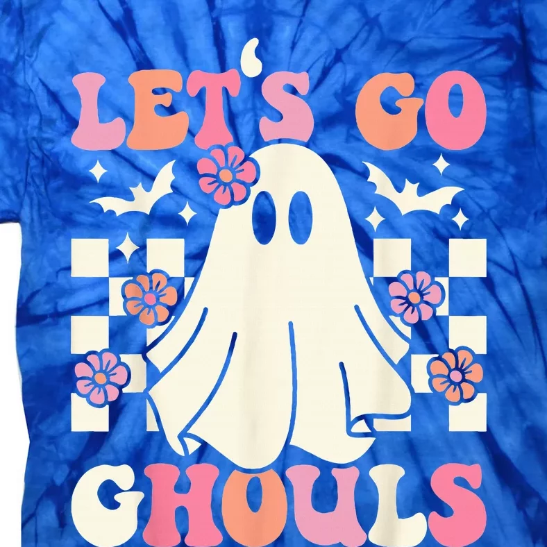 Lets Go Ghouls Halloween Ghost Costume Retro Groovy Tie-Dye T-Shirt