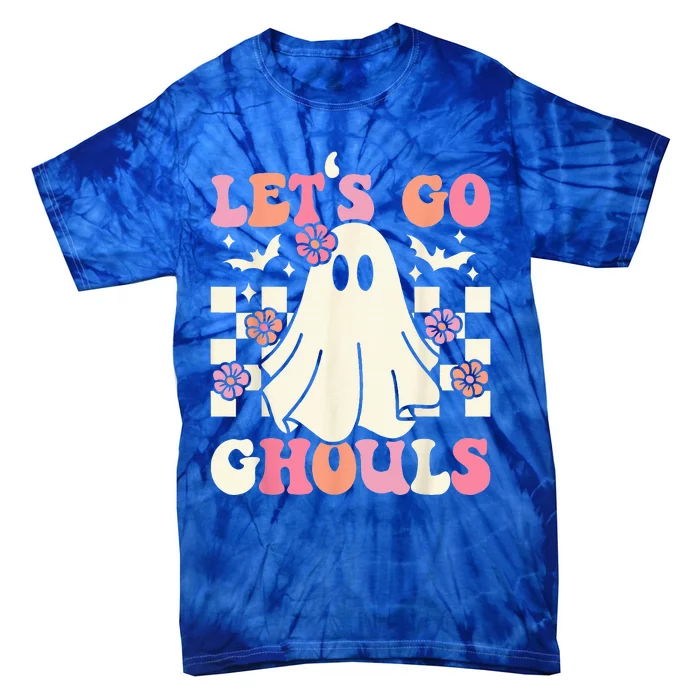 Lets Go Ghouls Halloween Ghost Costume Retro Groovy Tie-Dye T-Shirt