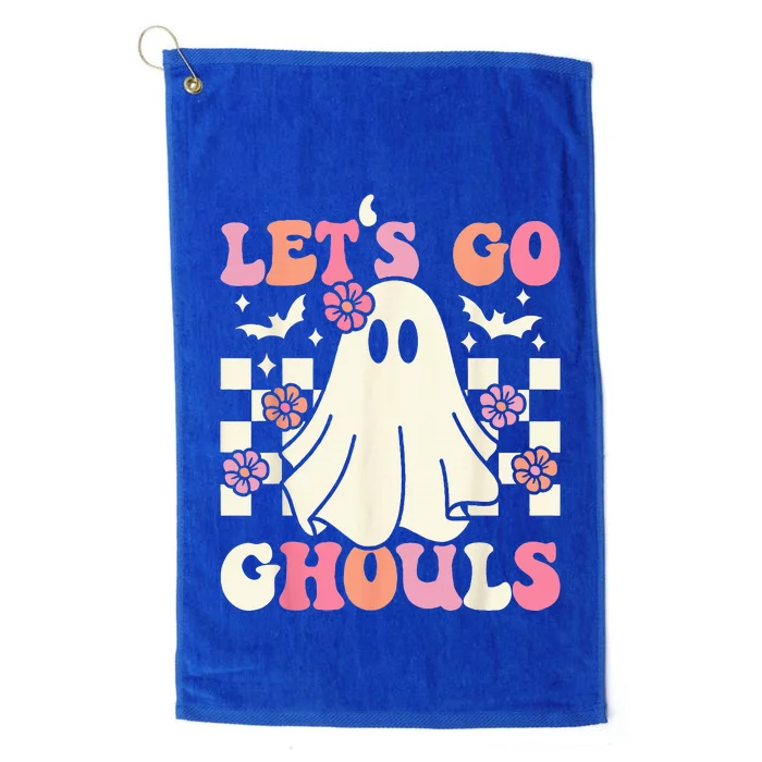 Lets Go Ghouls Halloween Ghost Costume Retro Groovy Platinum Collection Golf Towel