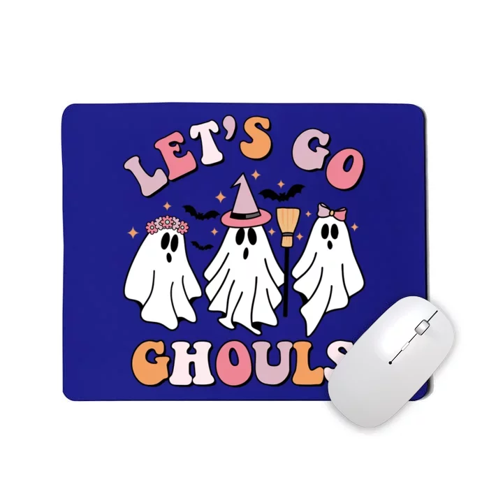 Lets Go Ghouls Retro Groovy Halloween Ghost Costume Gift Mousepad