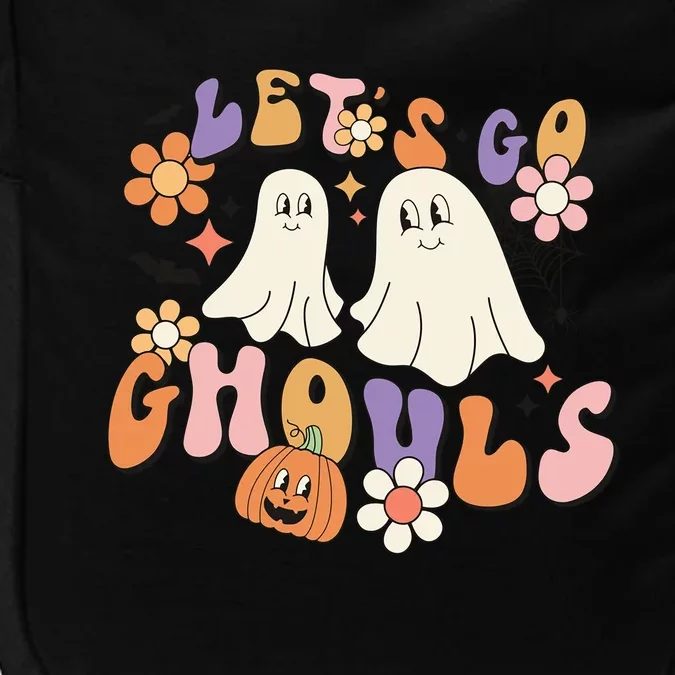 Lets Go Ghouls Retro Groovy Halloween Ghost Pumpkin Season Gift Impact Tech Backpack