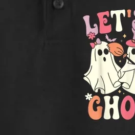 Lets Go Ghouls Halloween Ghost Costume Retro Groovy Dry Zone Grid Performance Polo