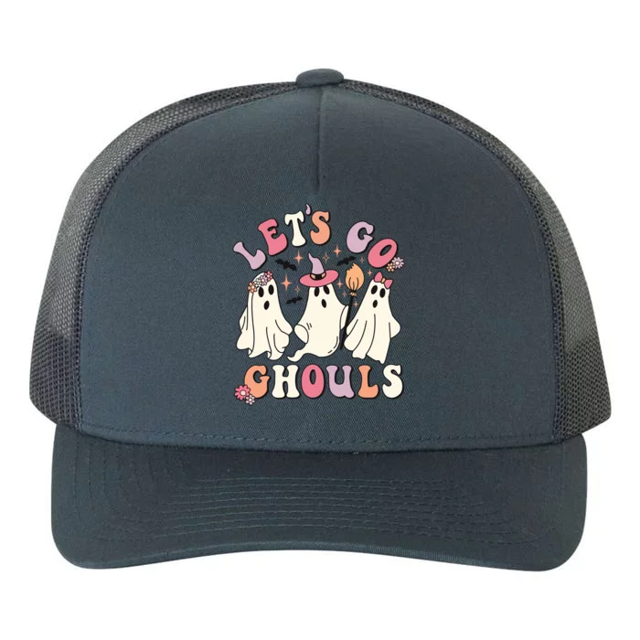 Lets Go Ghouls Cute Floral Ghost Costume Halloween Autumn Gift Yupoong Adult 5-Panel Trucker Hat