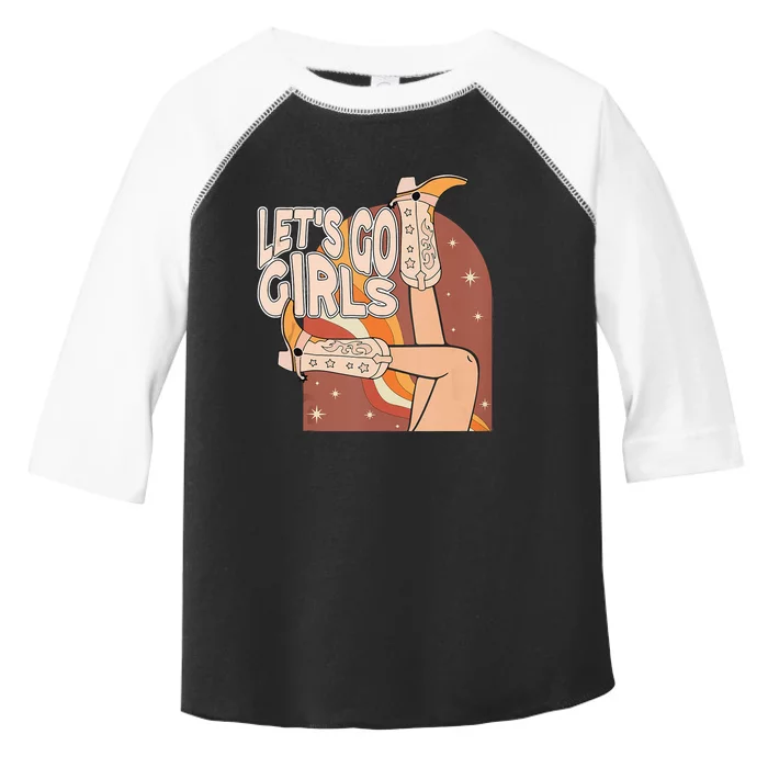 Lets Go Girls Cowgirl Boots Country Bachelorette Party Toddler Fine Jersey T-Shirt