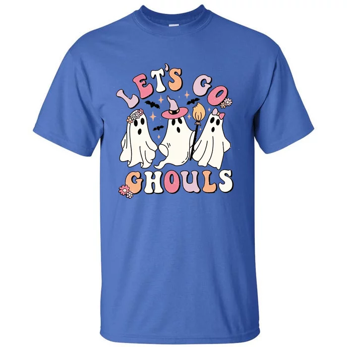 Lets Go Ghouls Groovy Retro Spooky Season Great Gift Tall T-Shirt