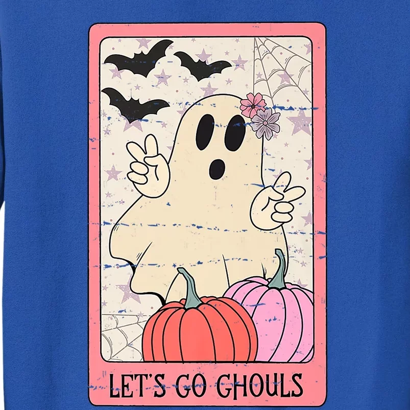 Lets Go Ghouls Retro Halloween Tarot Card Funny Ghost Cute Gift Sweatshirt