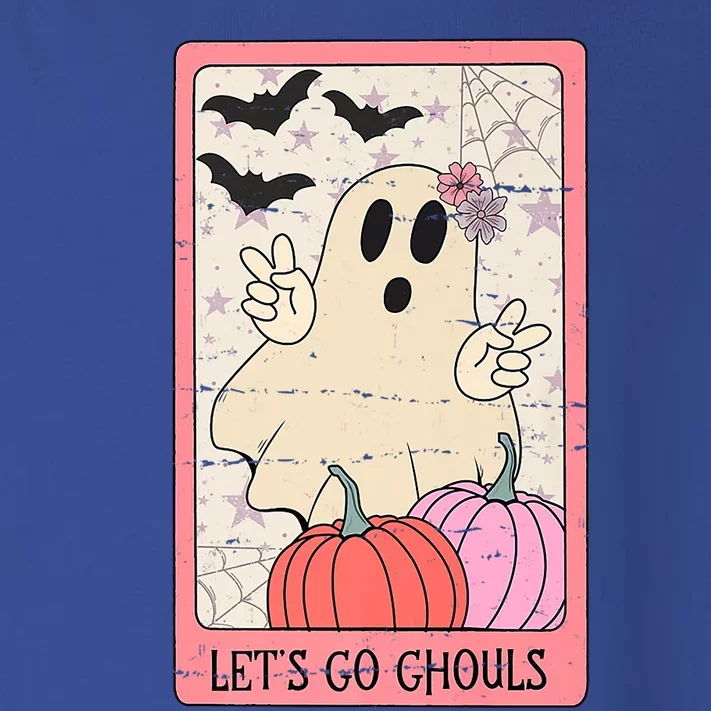 Lets Go Ghouls Retro Halloween Tarot Card Funny Ghost Cute Gift Toddler Long Sleeve Shirt