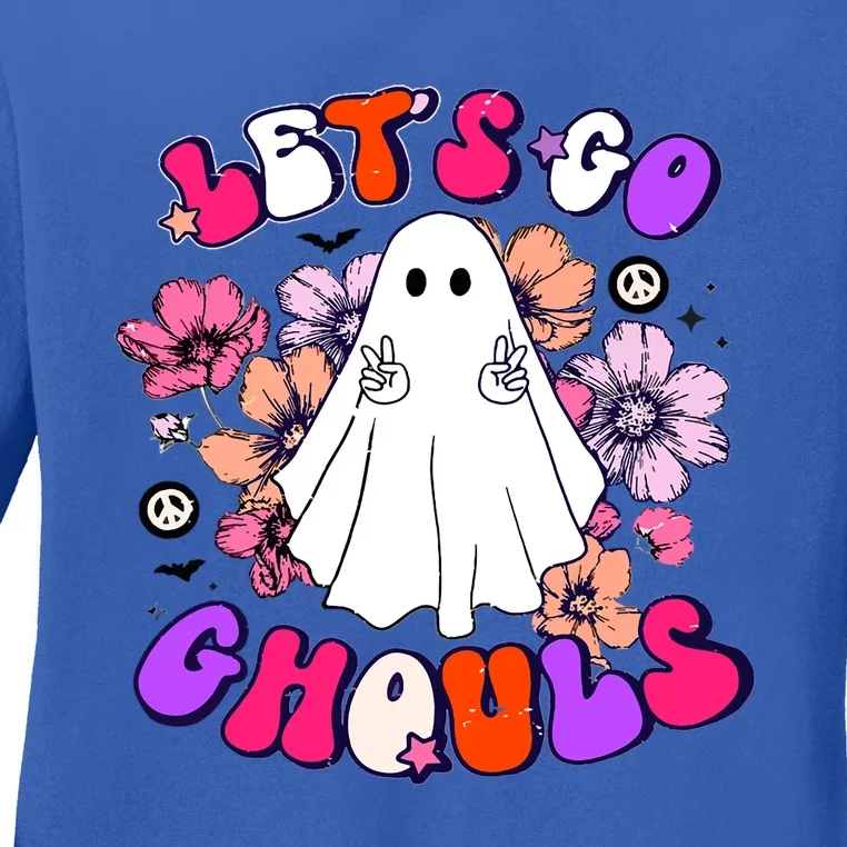 Lets Go Ghouls Halloween Bachelorette Bridal Party Gift Ladies Long Sleeve Shirt