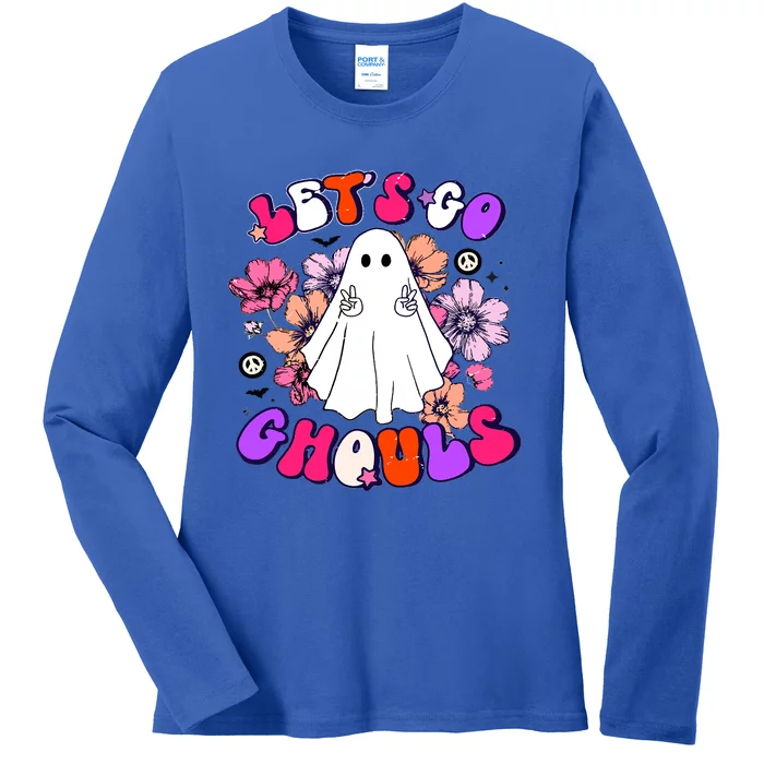 Lets Go Ghouls Halloween Bachelorette Bridal Party Gift Ladies Long Sleeve Shirt