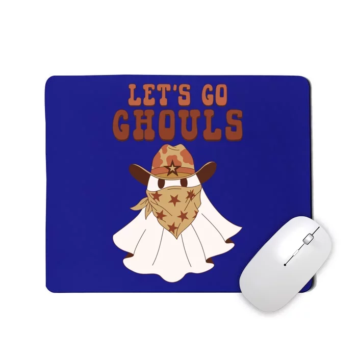 Lets Go Ghouls Halloween Ghost Costume Retro Groovy Gift Mousepad