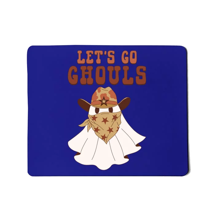 Lets Go Ghouls Halloween Ghost Costume Retro Groovy Gift Mousepad