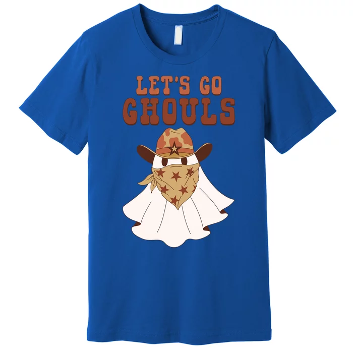 Lets Go Ghouls Halloween Ghost Costume Retro Groovy Gift Premium T-Shirt