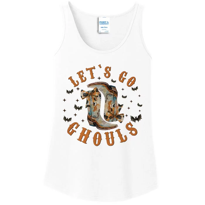 Lets Go Ghouls Halloween Cowgirl Ladies Essential Tank