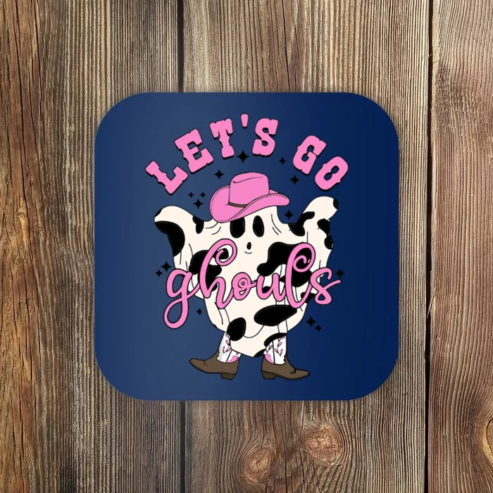 Let’s Go Ghouls Halloween Spooky Ghost Cowboy Cowgirl Coaster