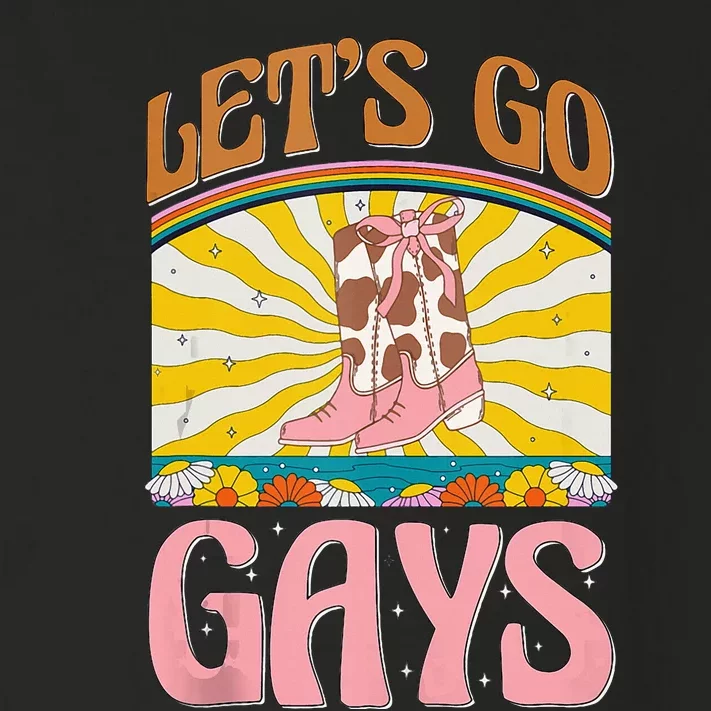 LetS Go Gays Rights Cowboy Boot Groovy Retro Lgbtq Toddler Long Sleeve Shirt