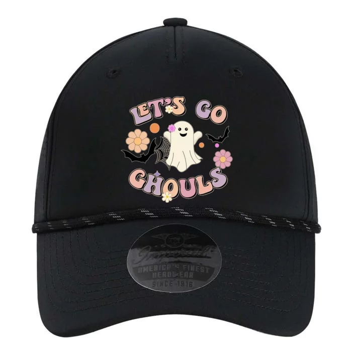 Let’S Go Ghouls Cute Ghost Graphic Groovy Halloween Costume Funny Gift Performance The Dyno Cap