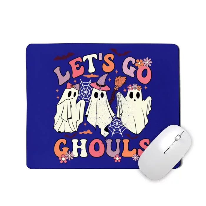 Lets Go Ghouls Halloween Spooky Season Retro Ghost Costume Gift Mousepad