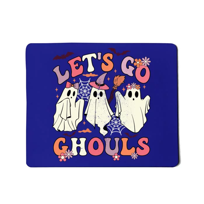 Lets Go Ghouls Halloween Spooky Season Retro Ghost Costume Gift Mousepad