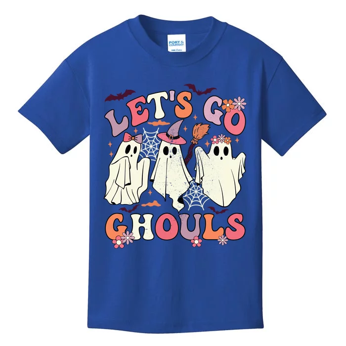 Lets Go Ghouls Halloween Spooky Season Retro Ghost Costume Gift Kids T-Shirt