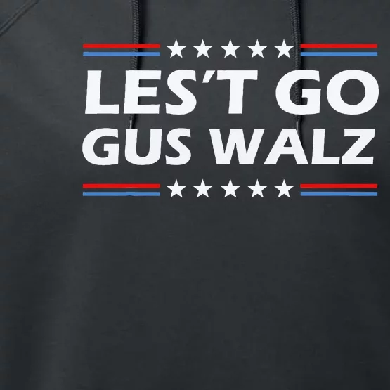 Lets Go Gus Walz Son Of Us Vice President Performance Fleece Hoodie