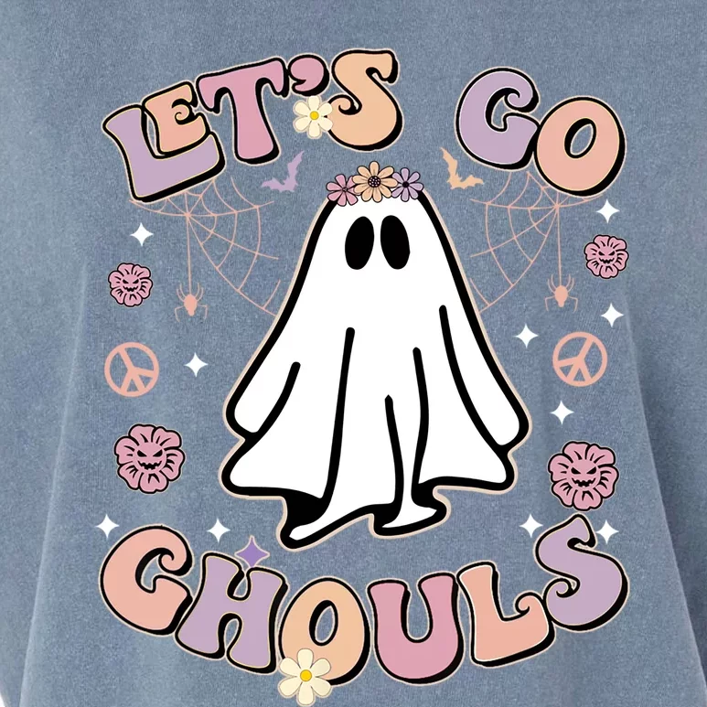 Let’S Go Ghouls Funny Ghost Cute Graphic Halloween Gift Garment-Dyed Women's Muscle Tee