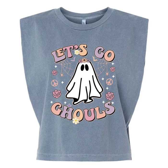 Let’S Go Ghouls Funny Ghost Cute Graphic Halloween Gift Garment-Dyed Women's Muscle Tee