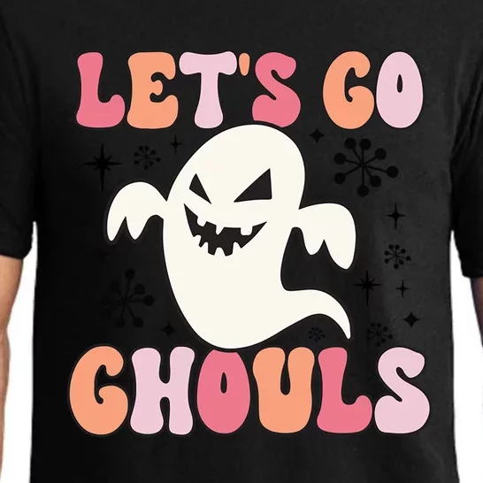 Lets Go Ghouls Retro Halloween Ghost Gift Pajama Set