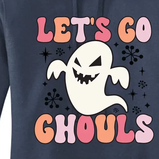 Lets Go Ghouls Retro Halloween Ghost Gift Women's Pullover Hoodie